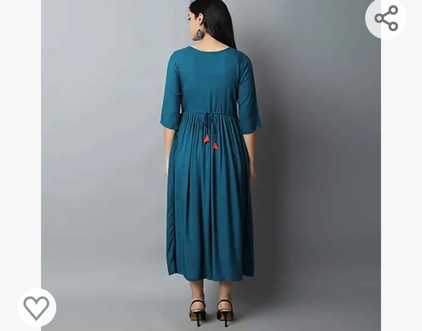Krisaka KRISKA Women's Rayon Embroidered A-Line Kurta - M. L. XL. XXL