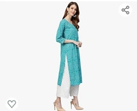 Anubhutee Women Turquoise Blue White Bandhani Print Kurta with Palazzos - M. L. XL. XXL