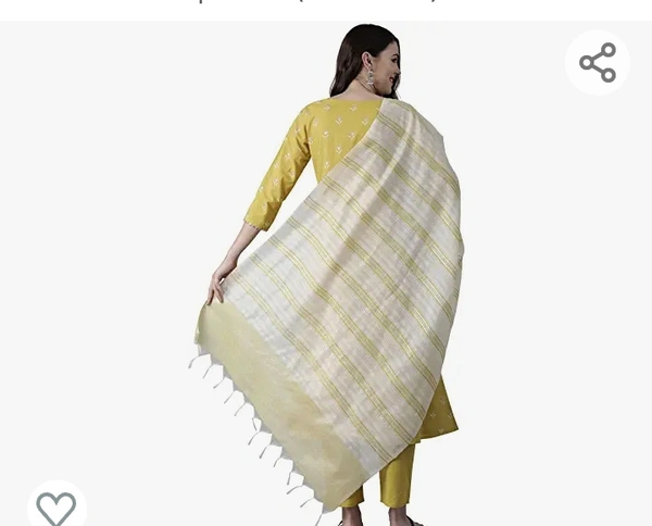 INDO ERA Women's Printed Pure Cotton Straight Kurta Trouser With Dupatta Set(RRRRR2042) - M. L. XL. XXL