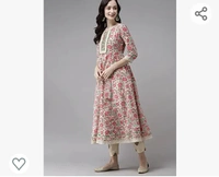 INDO ERA Women's Cotton Blend Printed Straight Kurta Trouser With Dupatta Set(KH0RD8090) - M. L. XL. XXL