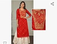JE JITARWAL ENTERPRISES Red Color Designer Kurta with Palazzo Set - M. L. XL. XXL