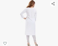 QUEEN SHIELD Women's Knee Length Rayon Chikan-Kari KurtaKurti (QS_6631) - M. L. XL. XXL