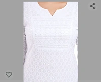 QUEEN SHIELD Women's Knee Length Rayon Chikan-Kari KurtaKurti (QS_6631) - M. L. XL. XXL