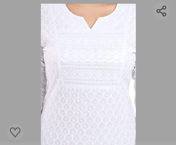 QUEEN SHIELD Women's Knee Length Rayon Chikan-Kari KurtaKurti (QS_6631) - M. L. XL. XXL
