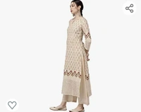 INDO ERA Women's Printed Pure Cotton Straight Kurta Palazzo With Dupatta Set(HHHHHHHHH1619) - M. L. XL. XXL