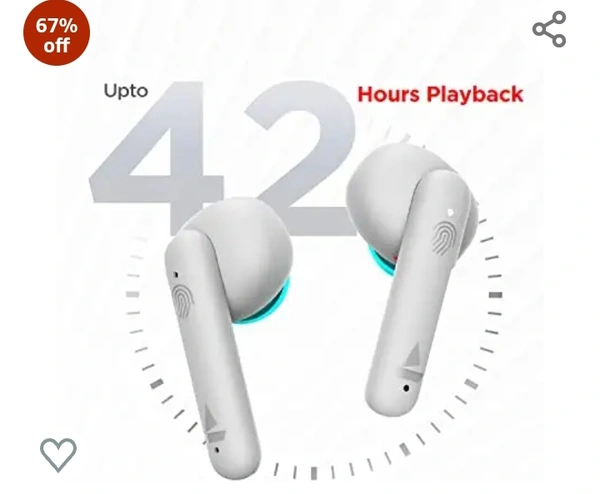 boAt Airdopes 141 Bluetooth Truly Wireless Earbuds with Upto 42H Playtime, Beast Mode Low Latency Upto 80ms for Gaming, ENx Tech, ASAP Charge, IWP, Smooth Touch Controls with Mic (Cyan Cider)67%off