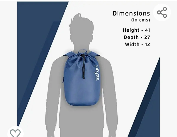 SAFARI 15 Ltrs Denim Blue Casual/School/College Backpack (DAYPACKNEO15CBDNB)