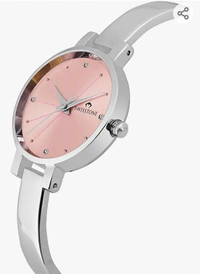 SWISSTONE Analogue Women's Watch (Pink Dial SIlver Colored Strap)
