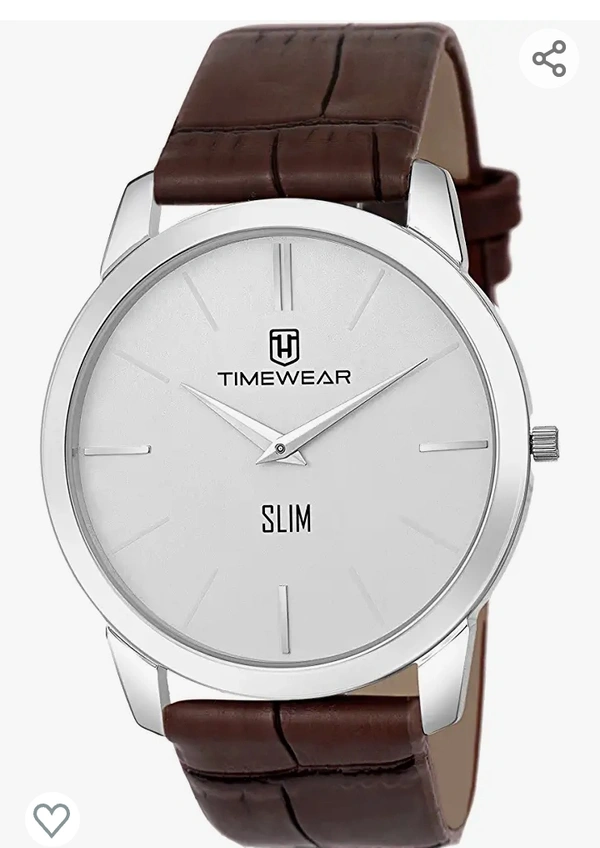 TIMEWEAR Analog Slim Two Hands Leather Strap Watch for Men