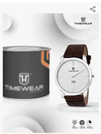 TIMEWEAR Analog Slim Two Hands Leather Strap Watch for Men