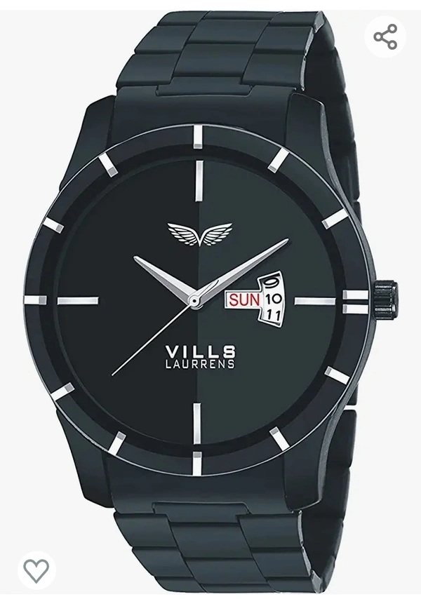 VILLS LAURRENS Analogue Men's Watch (Black Dial Black Colored Strap)
