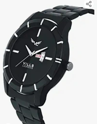 VILLS LAURRENS Analogue Men's Watch (Black Dial Black Colored Strap)