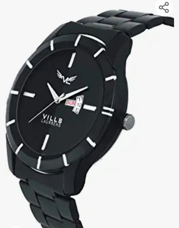 VILLS LAURRENS Analogue Men's Watch (Black Dial Black Colored Strap)