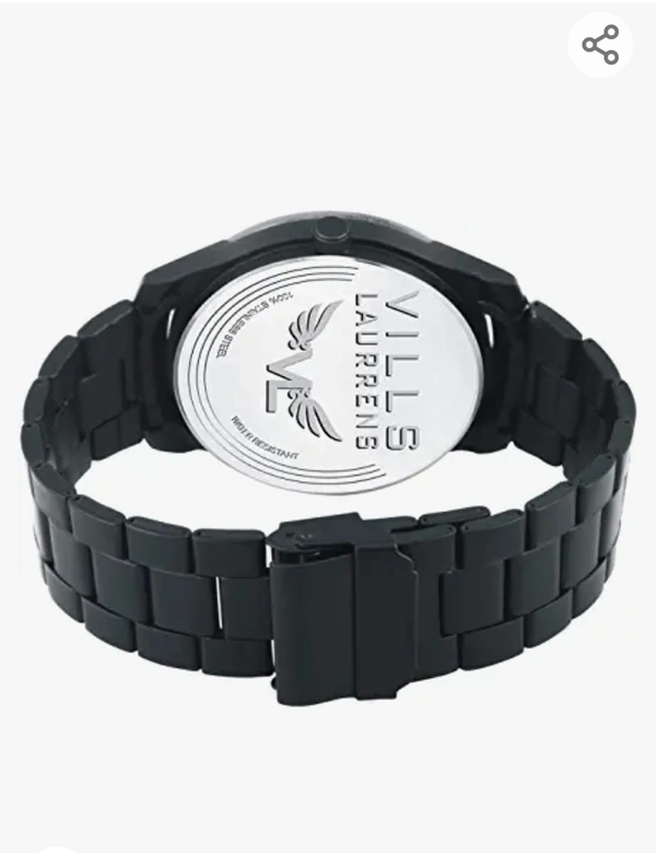 VILLS LAURRENS Analogue Men's Watch (Black Dial Black Colored Strap)