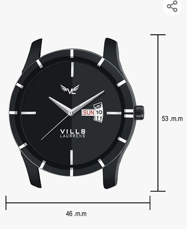 VILLS LAURRENS Analogue Men's Watch (Black Dial Black Colored Strap)