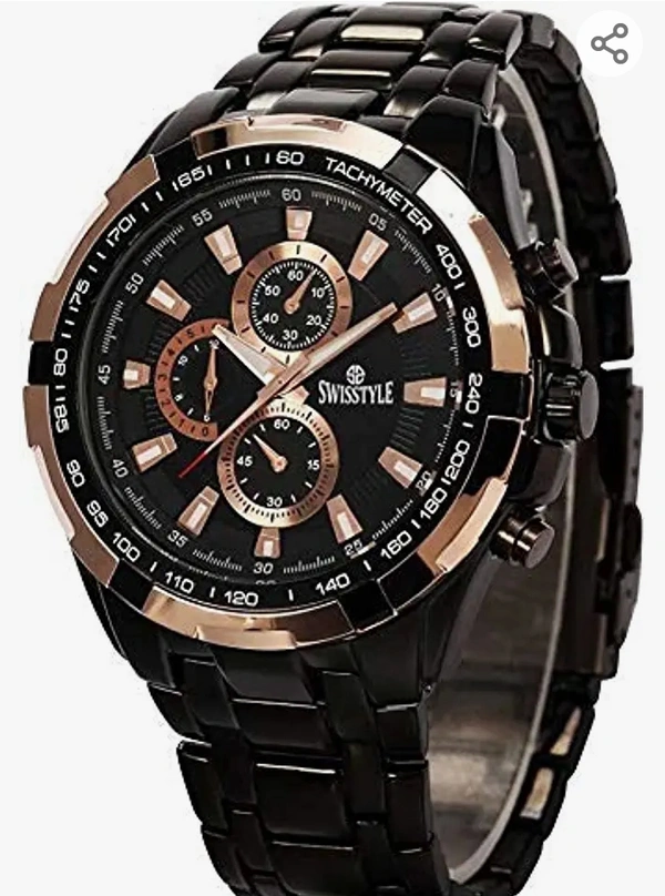 SWISSTYLE Analog Black Dial Men's Watch-SS-GR06612-BLK-CH