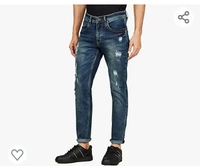 1Life by Shoppers Stop Mid Wash Cotton Blend Crop Fit Mens Jeans - 30.40.42.44=46