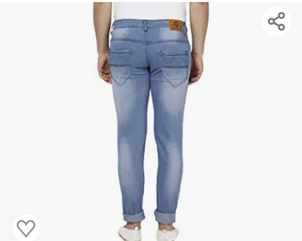Urbano Fashion Men's Light Blue Slim Fit Washed Jeans Stretchable - 30.40.42.44.46