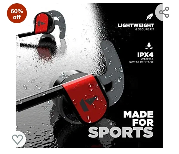boAt Bassheads 242 in Ear Wired Earphones with Mic(Active Black)Amazon'sChoice