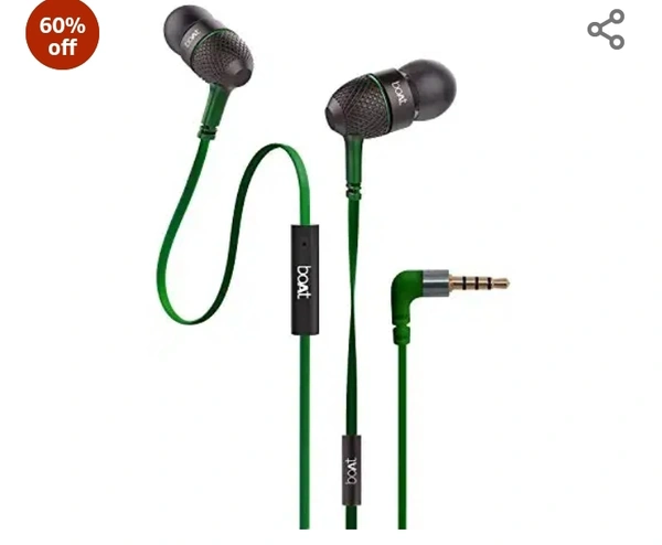 boAt Bassheads 225 in Ear Wired Earphones with Mic(Forest Green)60%off60%off