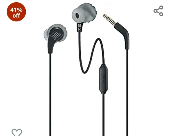 JBL Endurance Run, Sports in Ear Wired Earphones with Mic, Sweatproof, Flexsoft eartips, Magnetic Earbuds, Fliphook & TwistLock Technology with Voice Assistant Support for Mobiles (Black)Amazon'sChoice