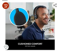 Logitech H111 Wired On Ear Headphones With Mic Black18%off