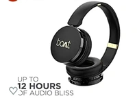 boAt Rockerz 370 On Ear Bluetooth Headphones with Upto 12 Hours Playtime, Cozy Padded Earcups and Bluetooth v5.0(Buoyant Black)
