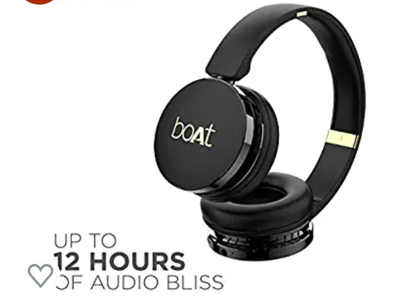 boAt Rockerz 370 On Ear Bluetooth Headphones with Upto 12 Hours Playtime, Cozy Padded Earcups and Bluetooth v5.0(Buoyant Black)
