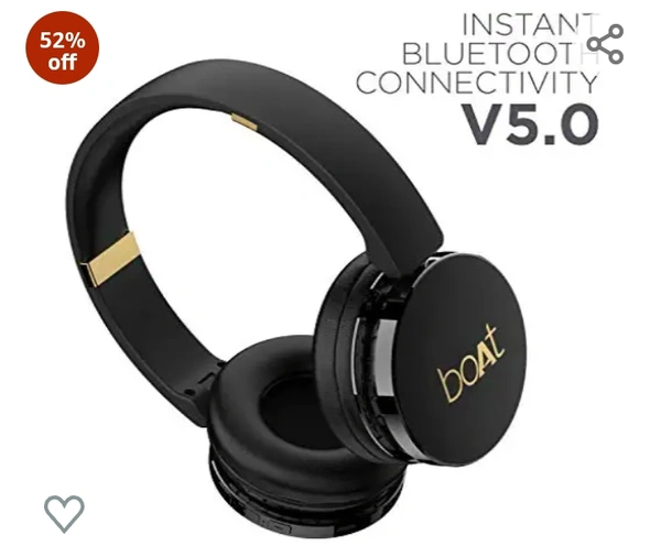 boAt Rockerz 370 On Ear Bluetooth Headphones with Upto 12 Hours Playtime, Cozy Padded Earcups and Bluetooth v5.0(Buoyant Black)