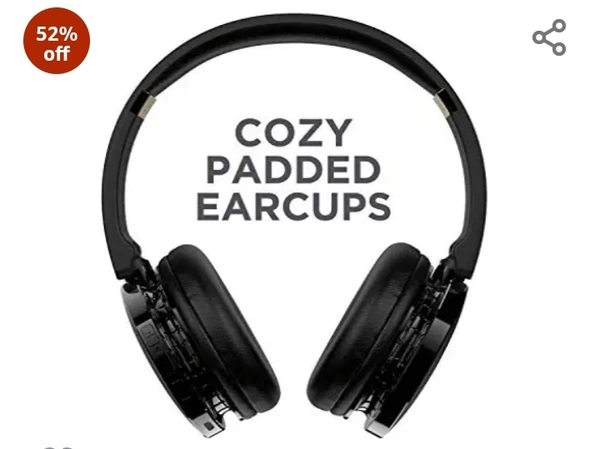 boAt Rockerz 370 On Ear Bluetooth Headphones with Upto 12 Hours Playtime, Cozy Padded Earcups and Bluetooth v5.0(Buoyant Black)