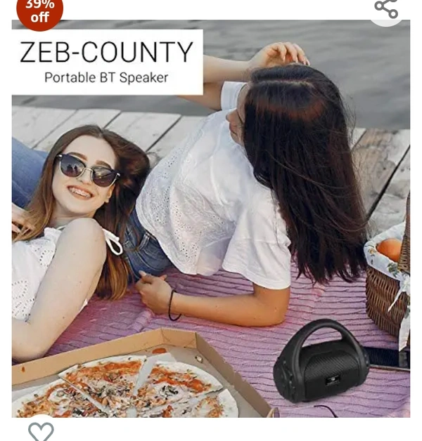Zebronics ZEB-COUNTY 3W Wireless Bluetooth Portable Speaker With Supporting Carry Handle, USB, SD Card, AUX, FM & Call Function. (Black)39%off