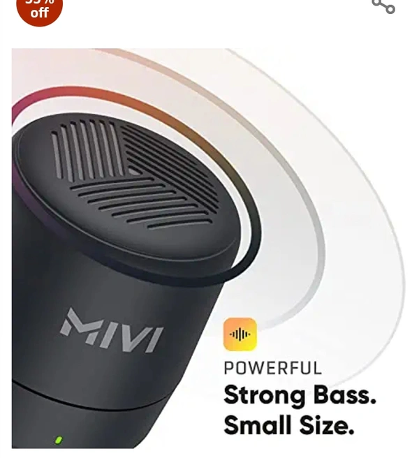 Mivi Play Bluetooth Speaker with 12 Hours Playtime. Wireless Speaker Made in India with Exceptional Sound Quality, Portable and Built in Mic-BlackAmazon'sChoicefor "mivi"