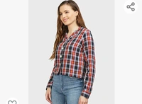 Impression Women Checked Shirt Style Crop Top - M. L. XL. XXL