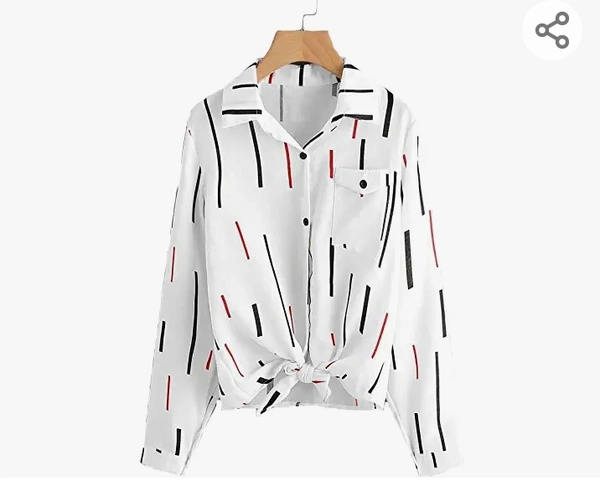 Qosha Women's strachable Lycra Knot Style Casual and Beach Wear Shirt - M. L. XL. XXL
