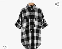 Rimsha Wear Women's wear Black White Check Button up Front Shirt - M. L. XL. XXL
