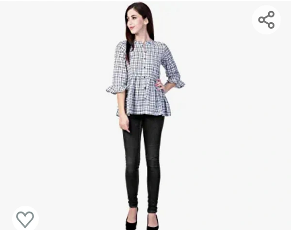 GOD BLESS Black & White Checks Printed Frock Style Shirts - M. L. XL. XXL