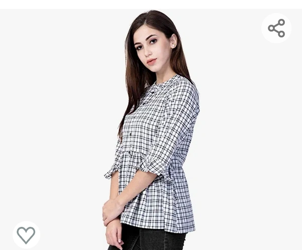 GOD BLESS Black & White Checks Printed Frock Style Shirts - M. L. XL. XXL