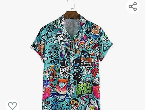 FASHION Mens Half Sleve Printed Lycra Casual Shirts - M. L. XL. XXL