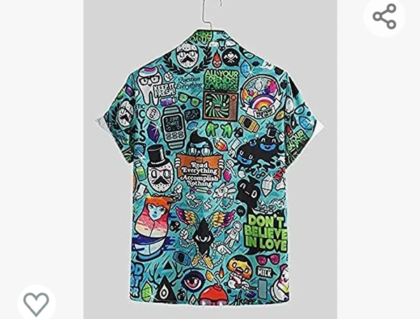 FASHION Mens Half Sleve Printed Lycra Casual Shirts - M. L. XL. XXL