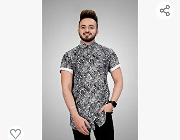 shiv fashion Men's Style Digital Printed Casual Stitched Half Sleeve Shirts - M. L. XL. XXL