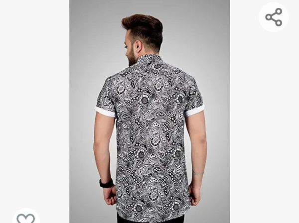 shiv fashion Men's Style Digital Printed Casual Stitched Half Sleeve Shirts - M. L. XL. XXL