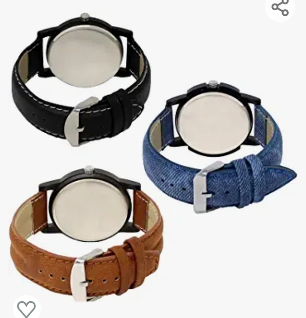 Acnos Brown Blue and Black Analog Watches for Men Pack of - 3 and Brand Box (l-01-02-05) - M. L. XL. XXL