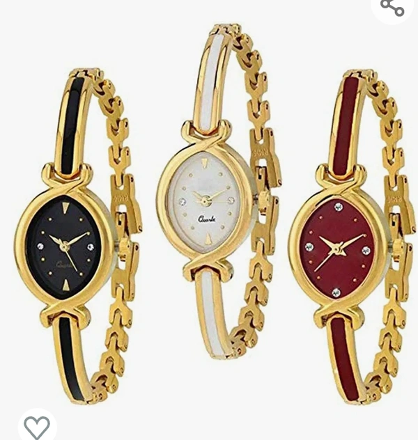 Acnos Gold Chain Analog Watches Combo for Women Pack of - 3 (K-10-3COMBO)