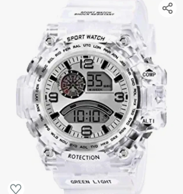 Acnos Brand - A Digital Watch with Square LED Shockproof Multi-Functional Automatic 5 Color Dial White Strap Waterproof Digital Sport