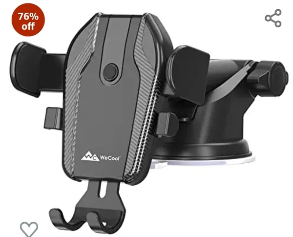 Wellcool WeCool C1 Universal Mobile Holder for Car with One Touch Technology or Windshield / Dashboard Phone Stand for Car , Extendable Arm , Strong Suction Base Mobile Stand / Car Mount76%off76%off