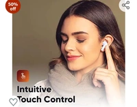 Mivi Duopods A25 Bluetooth Truly Wireless in Ear Earbuds with Mic with 40Hours Battery, 13Mm Bass Drivers & Made in India. with Immersive Sound Quality, Voice Assistant, Touch Control (White)