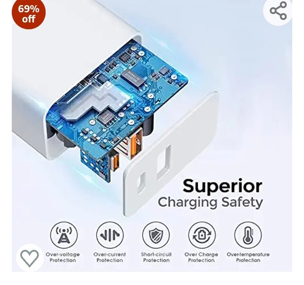 Unigen UNIGEN 20W Dual Port USB & Type C PD Fast Charger Adapter | USB 18W QC 3.0 Block for iPhone 13/12/11Pro/Pro Max/Mini, Samsung Galaxy/Note, Pixel (White)69%off69%off
