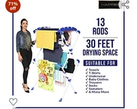 Happer Premium Plastic, Alloy Steel Extra Large Cloth Drying Stand, Sumo (White & Blue)71%off