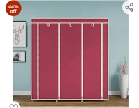 Maison & Cuisine® 88130 Wine Red Without Pocket, 6+2 Fancy Layer Collapsible Wardrobe Portable Foldable for Clothes Racks Steel Tube and PP Plastic (‎126 x 42.5 x 166 cm) (Do-It-Yourself)