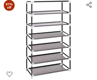 Glancestore Metal Collapsible Bedroom Wardrobe Organiser with 6 Layer for Clothes (Blue)